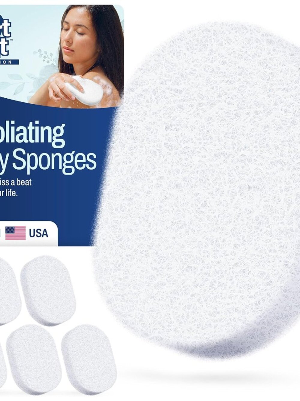 Bath Sponges for Shower | Oval Body Wash Scrubber for Exfoliating Skin | Clean a